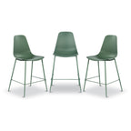 Poly & BARK Isla Modern Kitchen Chairs Set of 4 - Plastic Dining Chair with Metal Legs - Quick Assembly Simple Cafe Chairs Plastic for Indoor or Outdoor - Pistachio Green