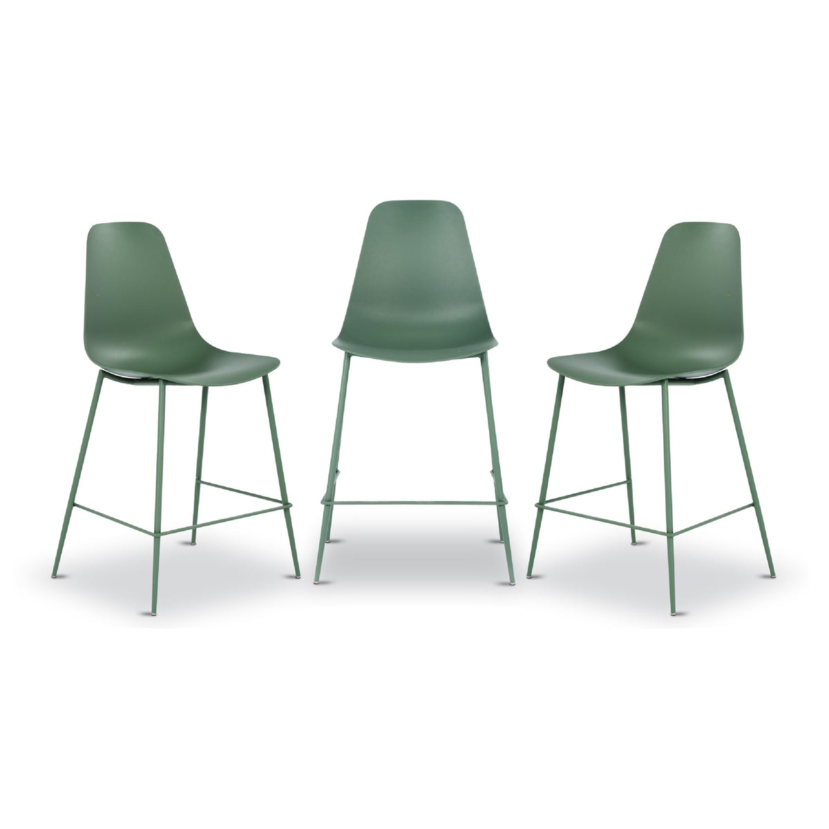 Poly & BARK Isla Modern Kitchen Chairs Set of 4 - Plastic Dining Chair with Metal Legs - Quick Assembly Simple Cafe Chairs Plastic for Indoor or Outdoor - Pistachio Green