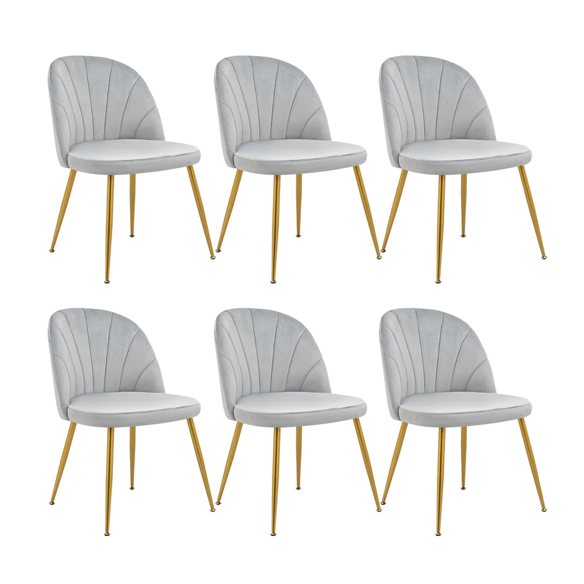 Velvet Dining Chairs Set of 4, Mid-Century Modern Upholstered Kitchen Chair with Metal Gold Legs for Living Room, Dining Room, White