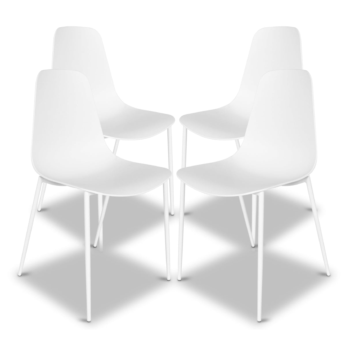 Poly & BARK Isla Modern Kitchen Chairs Set of 4 - Plastic Dining Chair with Metal Legs - Quick Assembly Simple Cafe Chairs Plastic for Indoor or Outdoor - Pistachio Green