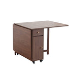 COMUHOME Drop Leaf Folding Dining Table with Storage, Wheels, Space Saving