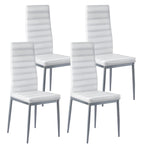 VEVOR Modern Dining Room Accent Chairs Set of 4, Upholstered Leather Side Chair for Living Room, Space-Saving Kitchen Chair with Thick Cushions and Metal Legs, Black