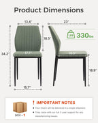 Dining Chairs Set of 4, Upholstered Modern Kitchen Chair, Green