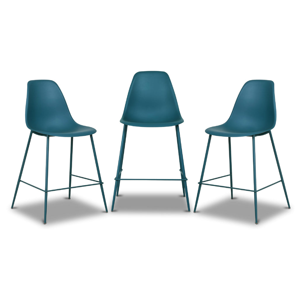 Poly & BARK Isla Modern Kitchen Chairs Set of 4 - Plastic Dining Chair with Metal Legs - Quick Assembly Simple Cafe Chairs Plastic for Indoor or Outdoor - Pistachio Green