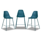 Poly & BARK Isla Modern Kitchen Chairs Set of 4 - Plastic Dining Chair with Metal Legs - Quick Assembly Simple Cafe Chairs Plastic for Indoor or Outdoor - Pistachio Green