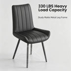 Black Faux Leather Dining Chairs Set of 4,Mid Century Modern Kitchen Chairs