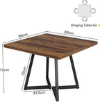Tribesigns Square Dining Table for 2, 31.5" Industrial Dinner Table with Metal Base, Kitchen Table for Dining Room, Small Space, Apartment