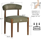 VKNOW Wooden Dining Chairs Set of 4 with Walnut Wood Legs and Curved Back