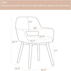 Mid Century Modern Dining Chairs Set of 2 & 4 & 6 Comfy Accent Chair Upholstered Kitchen Dining Living Room Chairs for Bedrooms Waiting Room Home Arm Desk Chair No Wheels (Wool White, 2)