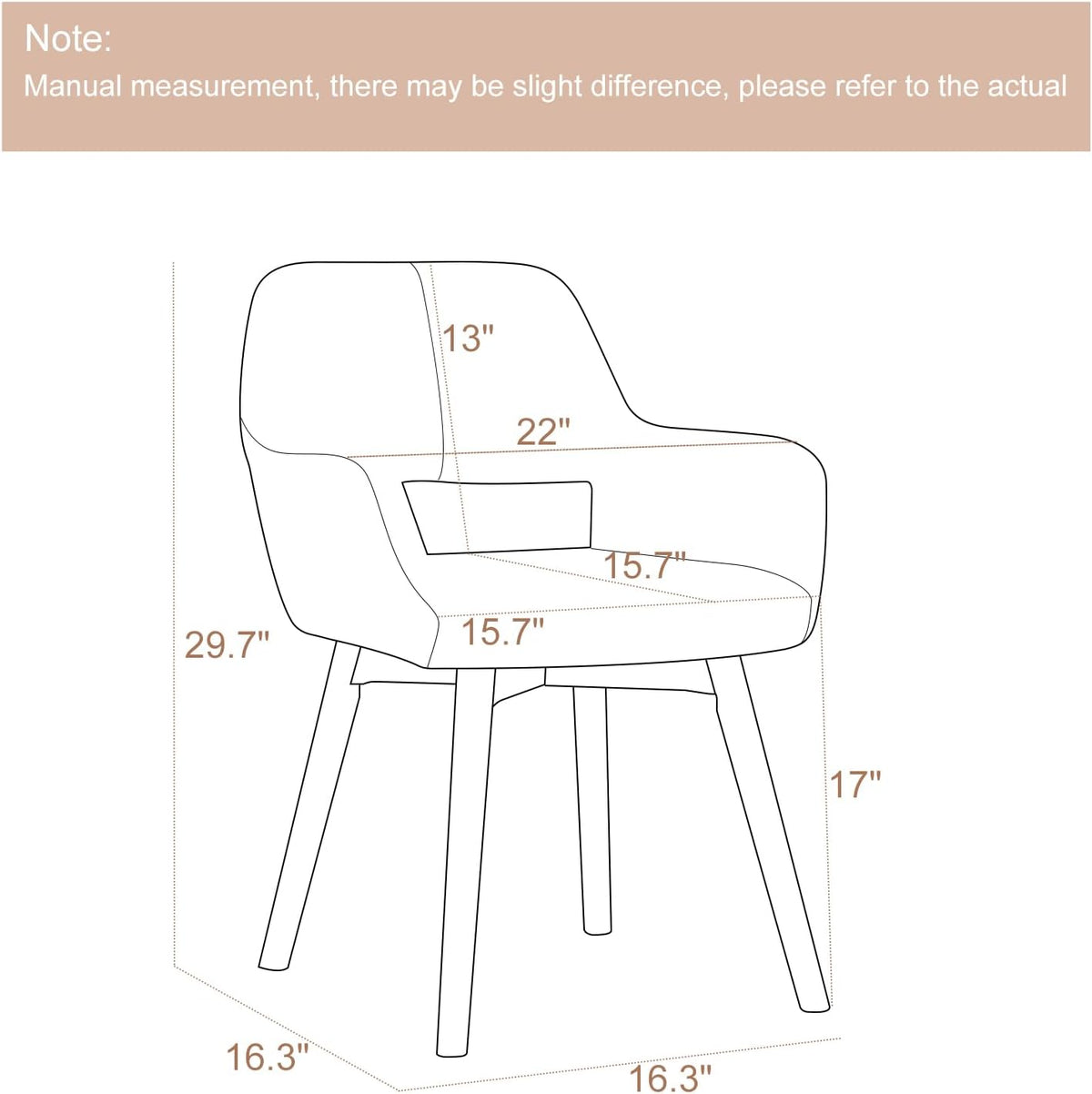 Mid Century Modern Dining Chairs Set of 2 & 4 & 6 Comfy Accent Chair Upholstered Kitchen Dining Living Room Chairs for Bedrooms Waiting Room Home Arm Desk Chair No Wheels (Wool White, 2)