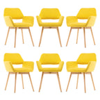 Mid Century Modern Dining Chairs Set of 2 & 4 & 6 Comfy Accent Chair Upholstered Kitchen Dining Living Room Chairs for Bedrooms Waiting Room Home Arm Desk Chair No Wheels (Wool White, 2)