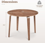 GIANTEX Round Dining Table for 2-4, 37.5" Kitchen Table w/Rubber Wood Legs