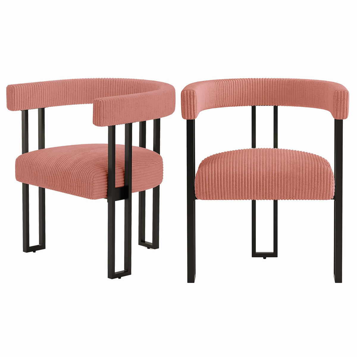 VIRRMO Boucle Dining Chair Set of 4 Corduroy Upholstered Dining Room Chairs Kitchen Chairs with Metal Legs Mid Century Modern Chair for Dining Room, Kitchen (Cream, 4)