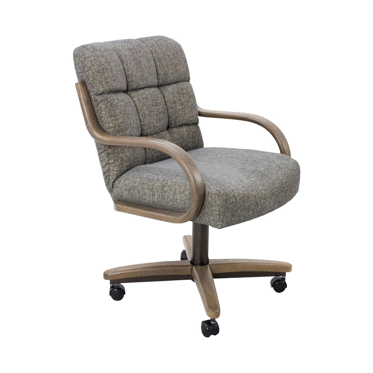 Chromcraft Ryland Swivel-Tilt Caster Dining Chair - Chestnut -Earth - 4pc