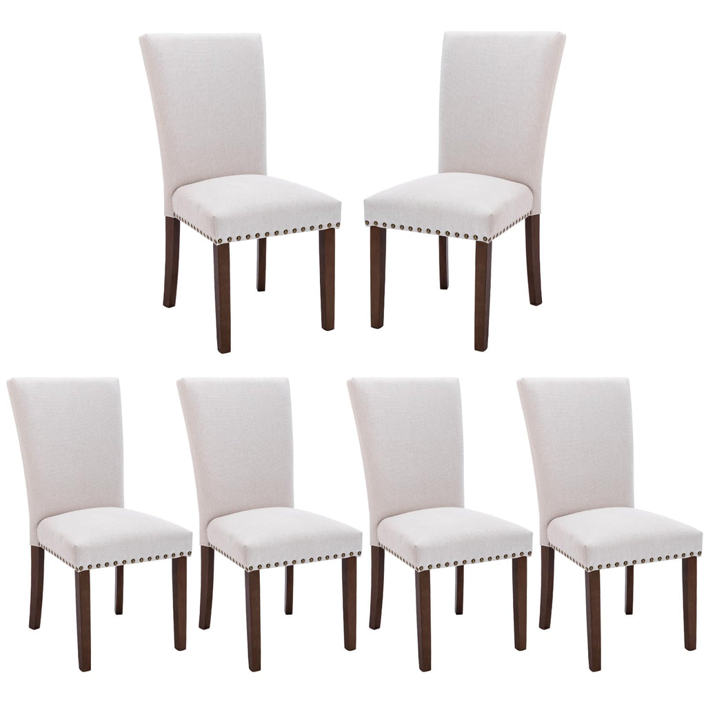 COLAMY Upholstered Parsons Dining Chairs Set of 4, Fabric Dining Room Kitchen Side Chair with Nailhead Trim and Wood Legs - Blue/White Flower