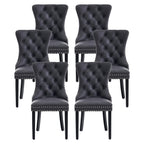 Velvet Dining Chairs, Tufted Kitchen & Dining Room Chairs, Beige, Set of 4