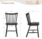 LUE BONA Upgraded Dining Chairs Set of 4, Farmhouse Wooden Spindle Back Kitchen Chairs, Windsor Dining Chairs for Kitchen and Dining Room, Black