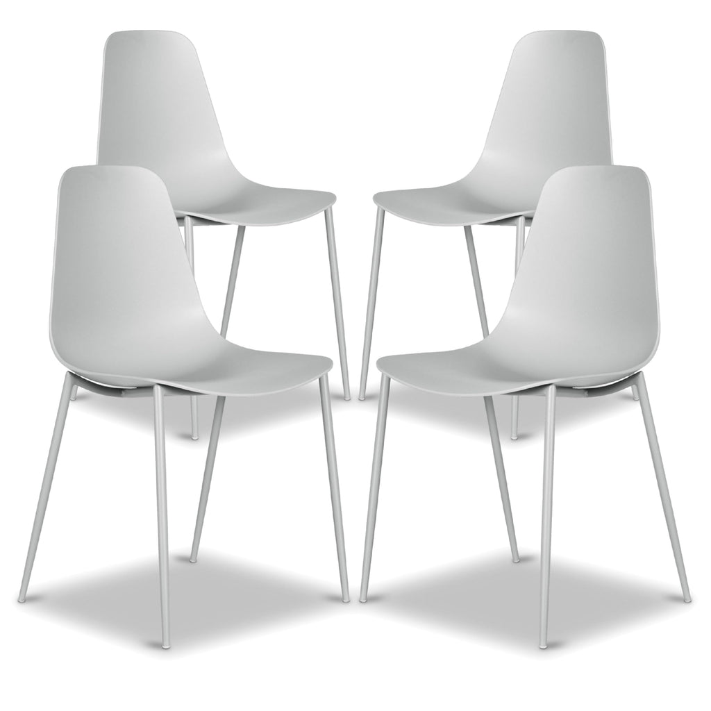 Poly & BARK Isla Modern Kitchen Chairs Set of 4 - Plastic Dining Chair with Metal Legs - Quick Assembly Simple Cafe Chairs Plastic for Indoor or Outdoor - Pistachio Green