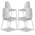 Poly & BARK Isla Modern Kitchen Chairs Set of 4 - Plastic Dining Chair with Metal Legs - Quick Assembly Simple Cafe Chairs Plastic for Indoor or Outdoor - Pistachio Green