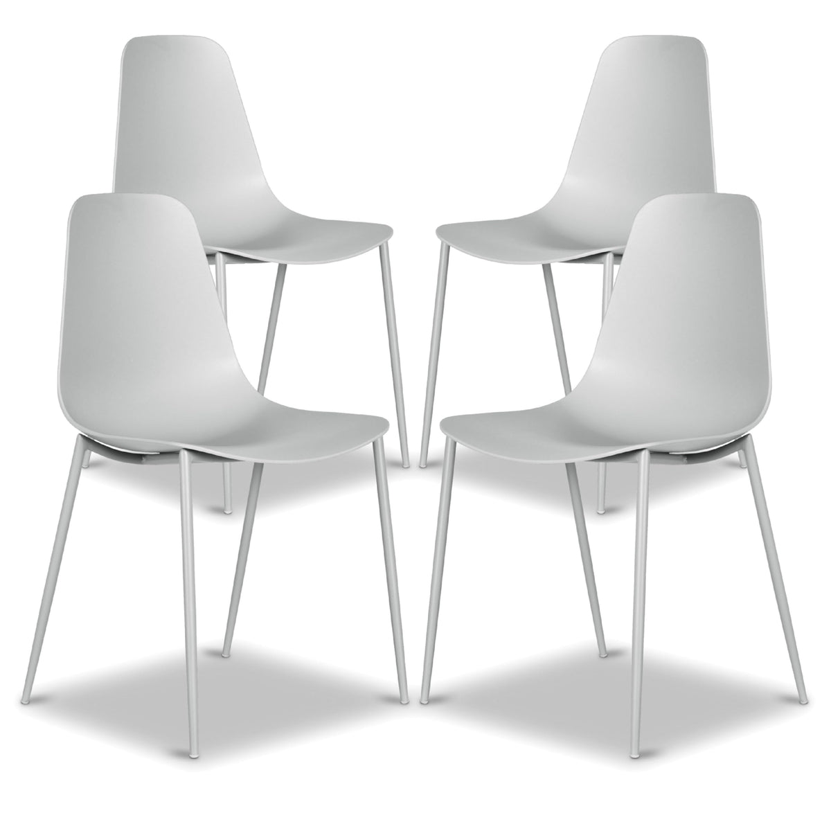 Poly & BARK Isla Modern Kitchen Chairs Set of 4 - Plastic Dining Chair with Metal Legs - Quick Assembly Simple Cafe Chairs Plastic for Indoor or Outdoor - Pistachio Green