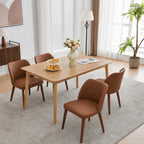 GarveeHome Wooden Dining Chair Set of 4 Upholstered Fabric Dining Chair