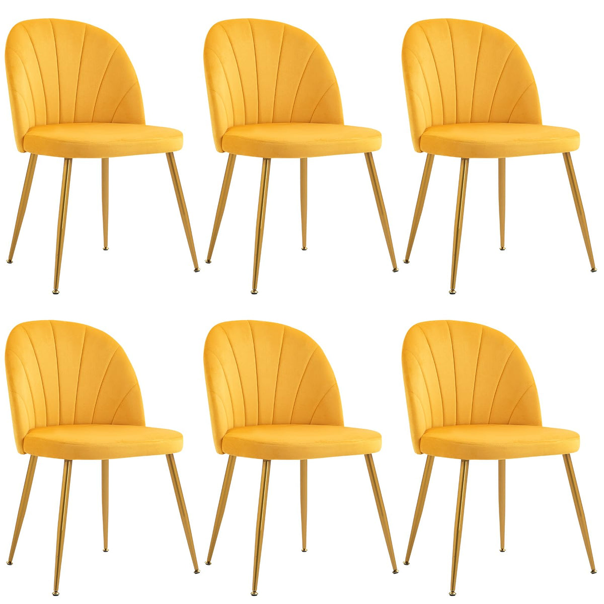 Velvet Dining Chairs Set of 4, Mid-Century Modern Upholstered Kitchen Chair with Metal Gold Legs for Living Room, Dining Room, White