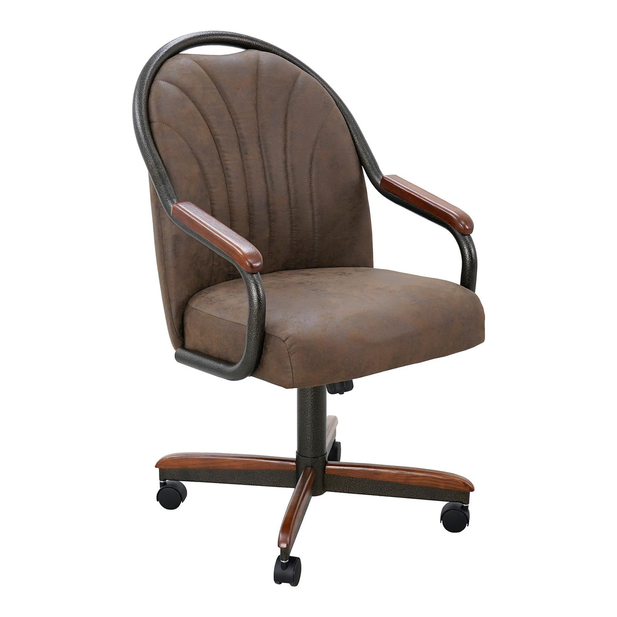 Chromcraft Bailey 4pc Swivel Kitchen Dining Chair - Light Sand-Chestnut