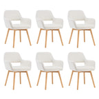 Mid Century Modern Dining Chairs Set of 2 & 4 & 6 Comfy Accent Chair Upholstered Kitchen Dining Living Room Chairs for Bedrooms Waiting Room Home Arm Desk Chair No Wheels (Wool White, 2)