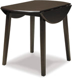 Signature Design by Ashley Small Round Drop Leaf Dining Table, Brown