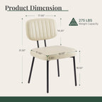 Dining Chairs Set of 2, PU Leather Upholstered Kitchen Chairs