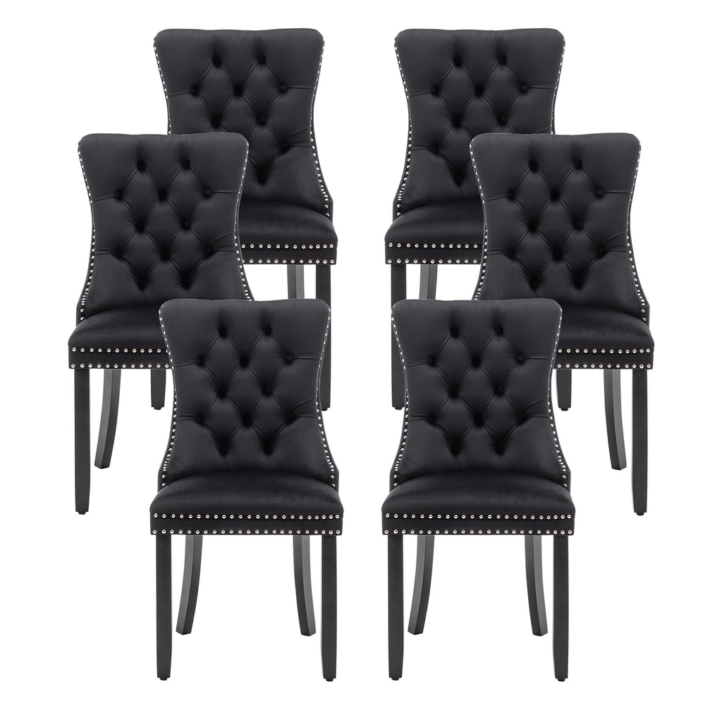 Velvet Dining Chairs, Tufted Kitchen & Dining Room Chairs, Beige, Set of 4