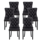 Velvet Dining Chairs, Tufted Kitchen & Dining Room Chairs, Beige, Set of 4