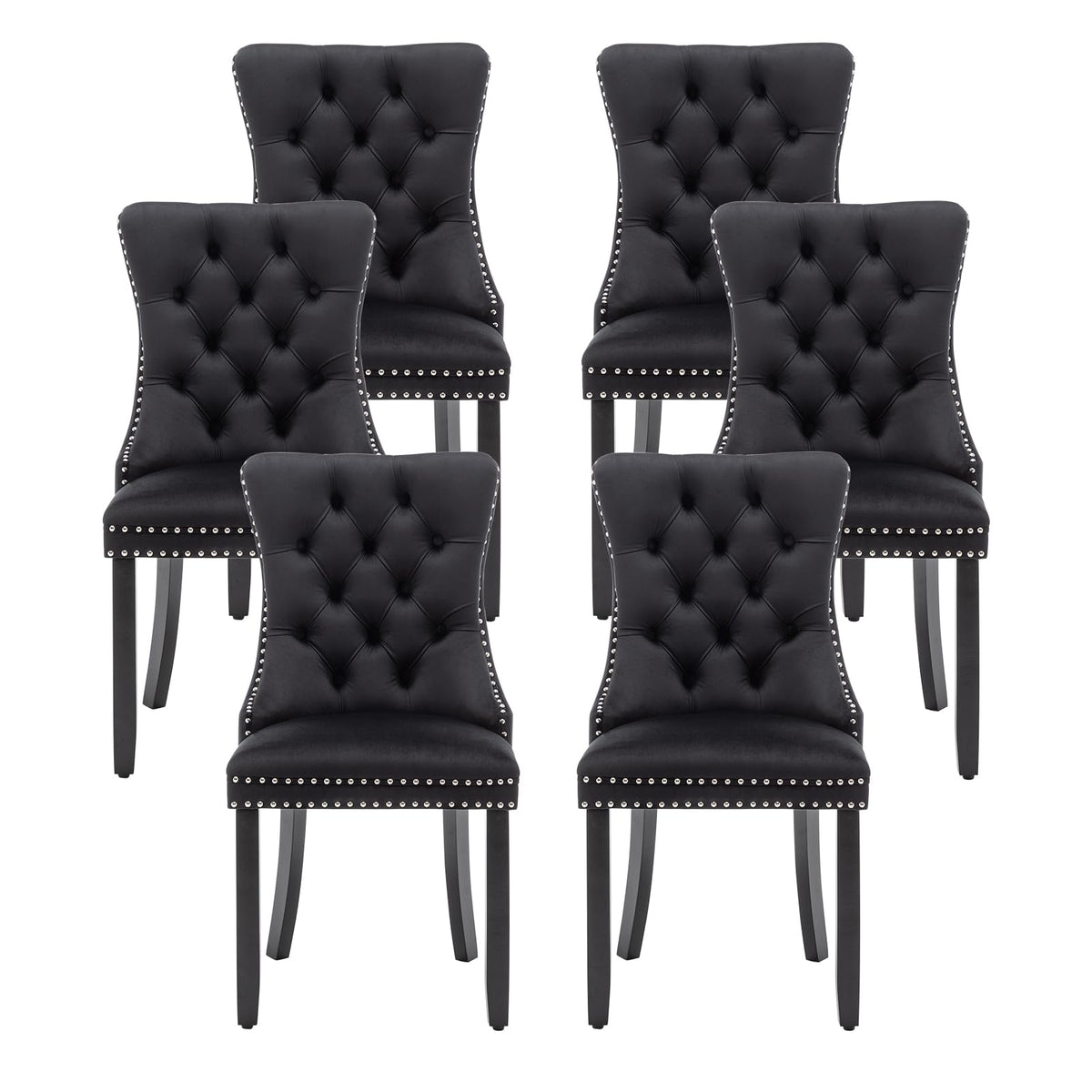 Velvet Dining Chairs, Tufted Kitchen & Dining Room Chairs, Beige, Set of 4