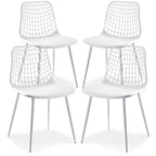 Poly & BARK Isla Modern Kitchen Chairs Set of 4 - Plastic Dining Chair with Metal Legs - Quick Assembly Simple Cafe Chairs Plastic for Indoor or Outdoor - Pistachio Green