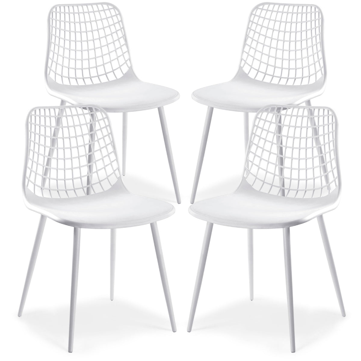 Poly & BARK Isla Modern Kitchen Chairs Set of 4 - Plastic Dining Chair with Metal Legs - Quick Assembly Simple Cafe Chairs Plastic for Indoor or Outdoor - Pistachio Green