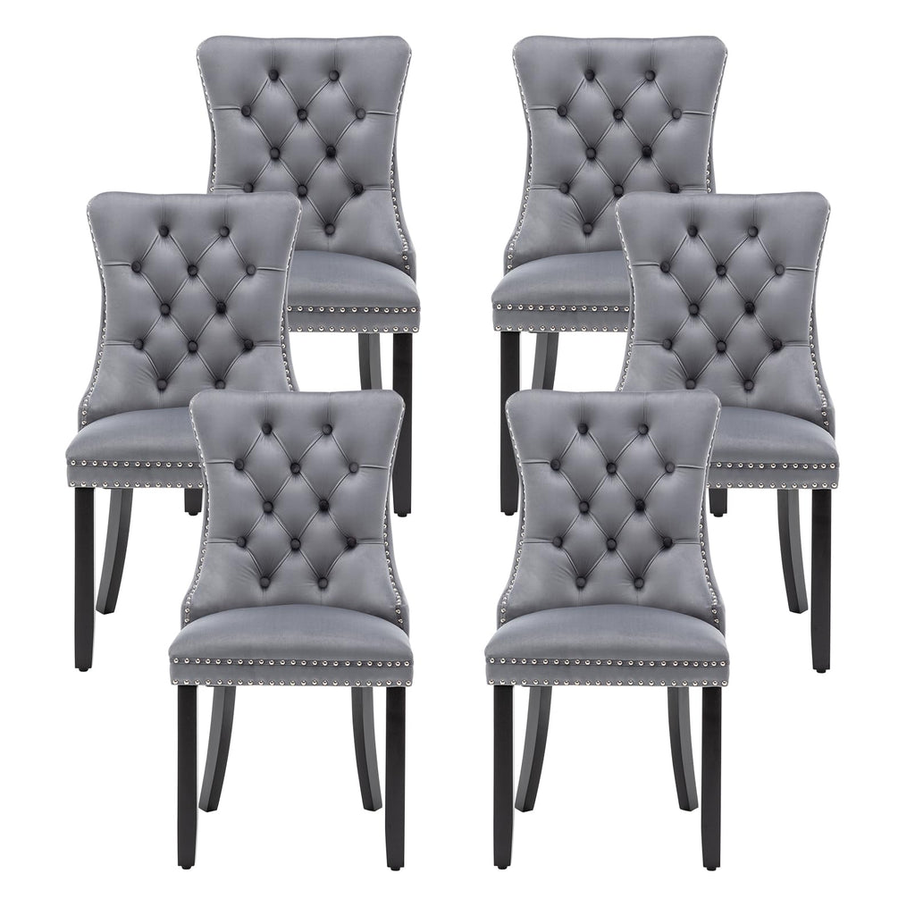 Velvet Dining Chairs, Tufted Kitchen & Dining Room Chairs, Beige, Set of 4