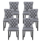Velvet Dining Chairs, Tufted Kitchen & Dining Room Chairs, Beige, Set of 4
