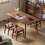 Muwuele 47"-63" Solid Wood Extendable Dining Tables for 4-8, Walnut