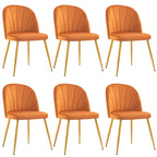 Velvet Dining Chairs Set of 4, Mid-Century Modern Upholstered Kitchen Chair with Metal Gold Legs for Living Room, Dining Room, White