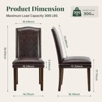 Upholstered Dining Chair Set of 6, PU Leather Kitchen Chair