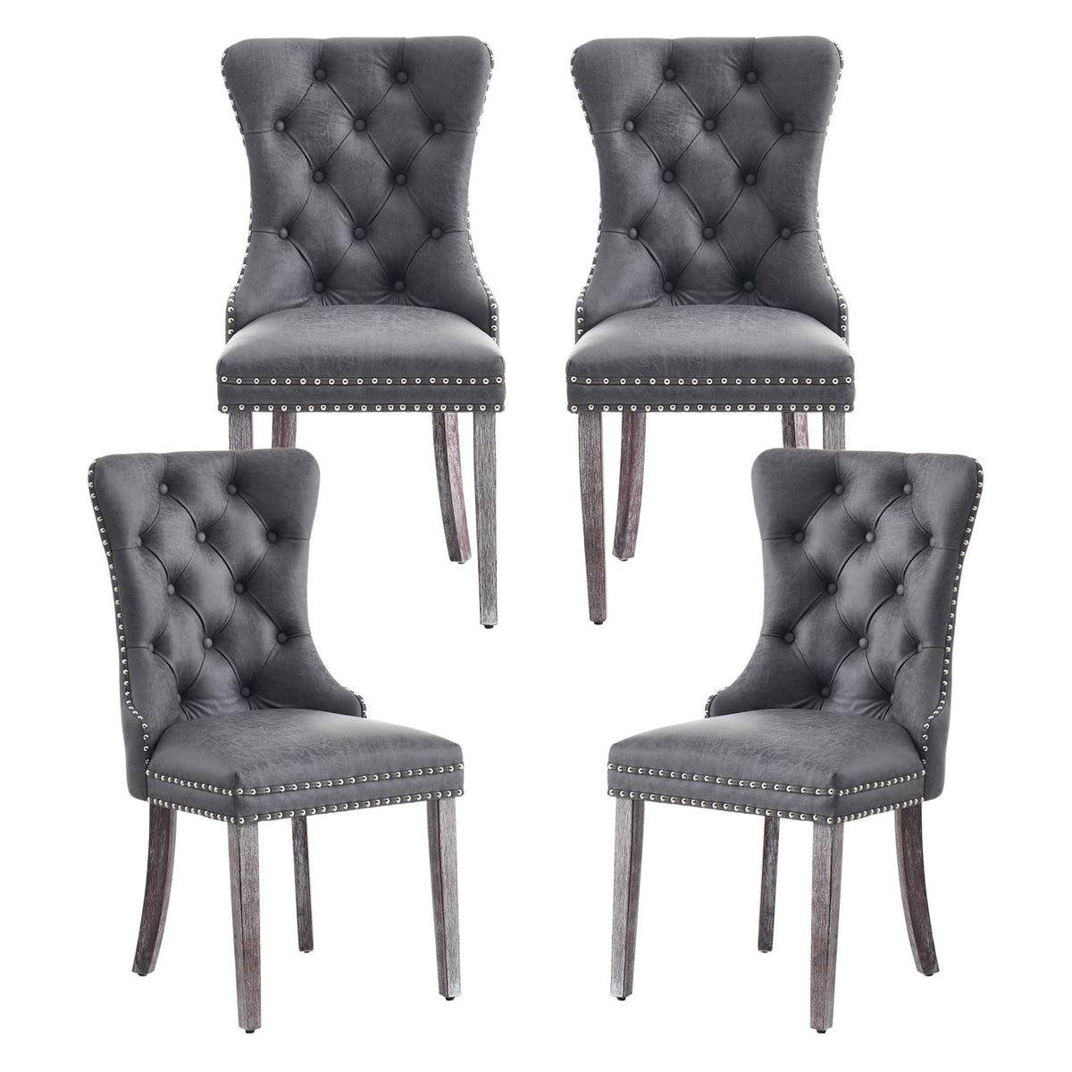 Velvet Dining Chairs, Tufted Kitchen & Dining Room Chairs, Beige, Set of 4