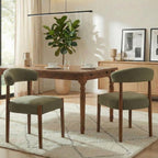 VKNOW Wooden Dining Chairs Set of 4 with Walnut Wood Legs and Curved Back