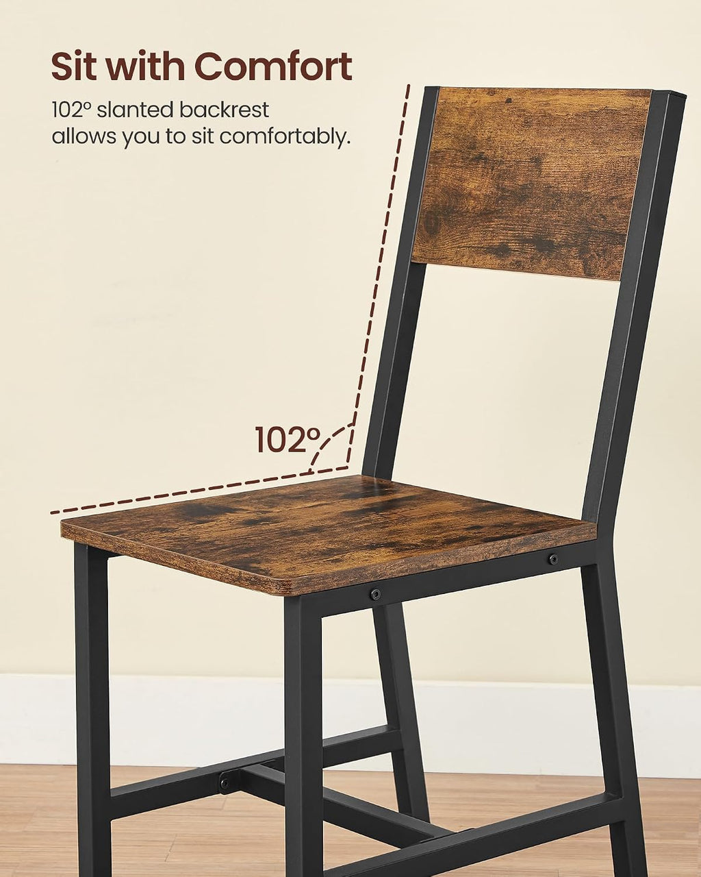 VASAGLE Dining Chair Set of 4, Kitchen Chairs