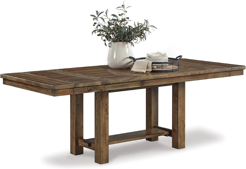 Signature Design by Ashley Extendable Dining Table, Grayish Brown, Seats 8