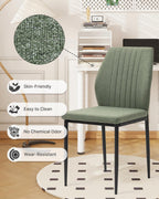 Dining Chairs Set of 4, Upholstered Modern Kitchen Chair, Green