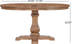 Merax Rustic Expandable Pedestal Dining Table, 39" Round to 57" with Extension Leaf, Rubberwood Base, Farmhouse Kitchen Table for 4-6, Walnut