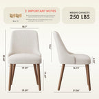 MALOL Upholstered Dining Chairs Set of 4 with High-Back, Beige