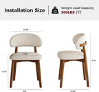Wooden Dining Chairs Set of 2, Mid Century Modern Side Chairs