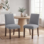 MALOL Upholstered Kitchen Chairs Set of 6, Modern Kitchen Chairs with High Back, Padded Fabric Dining Room Chair with Solid Wood Legs for Restaurant/Cafe/Home, Light Beige