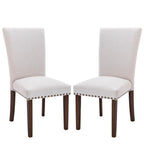 MALOL Upholstered Dining Chairs Set of 4, Fabric Dining Room Chairs, Modern Wooden Dining Chair, Kitchen Side Chairs, Farmhouse Dinner Chair with High Back for Kitchen, Beige